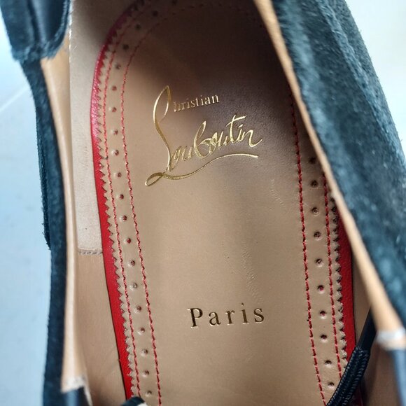 Christian Louboutin MENS Black Our Georges L Suede Lace Up Shoe main image 4